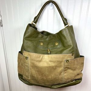 Women's Marc by Marc Jacobs Faridah Green Leather Large Hobo Purse Shoulder Bag